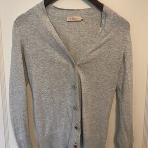 Tory Burch Grey Cardigan with logo buttons - size XS